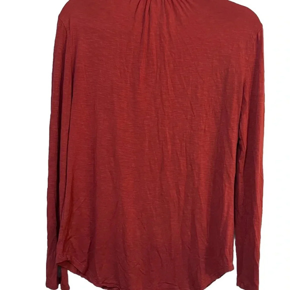 Anthropologie Dolan Pleated V-Neck Salmon Color Long Sleeve Blouse Size Small - Picture 8 of 8